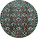 Round Persian Light Blue Traditional Rug, tr544lblu
