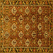 Square Machine Washable Persian Yellow Traditional Rug, wshtr544yw