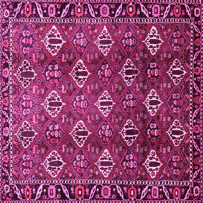 Square Machine Washable Persian Pink Traditional Rug, wshtr544pnk