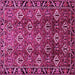 Square Machine Washable Persian Pink Traditional Rug, wshtr544pnk