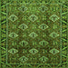 Round Machine Washable Persian Green Traditional Area Rugs, wshtr544grn