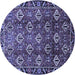 Round Persian Blue Traditional Rug, tr544blu