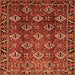 Round Machine Washable Persian Orange Traditional Area Rugs, wshtr544org