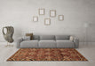 Machine Washable Persian Brown Traditional Rug in a Living Room,, wshtr544brn