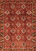 Serging Thickness of Machine Washable Persian Orange Traditional Area Rugs, wshtr544org