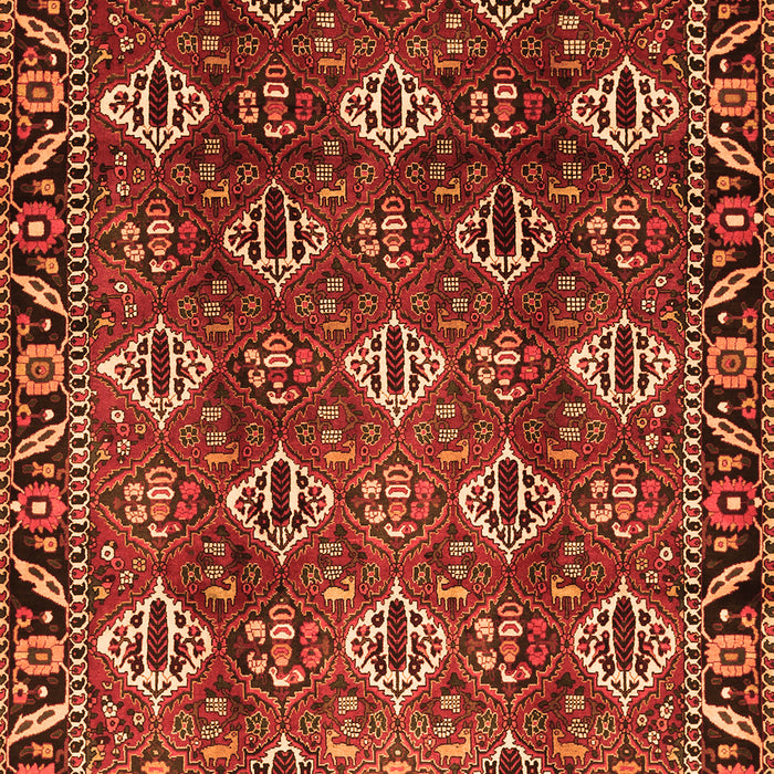Serging Thickness of Machine Washable Persian Orange Traditional Area Rugs, wshtr544org