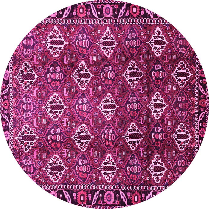 Round Persian Pink Traditional Rug, tr544pnk