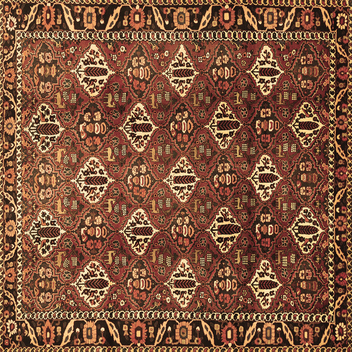 Square Machine Washable Persian Brown Traditional Rug, wshtr544brn