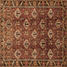 Square Machine Washable Persian Brown Traditional Rug, wshtr544brn