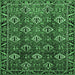 Square Machine Washable Persian Emerald Green Traditional Area Rugs, wshtr544emgrn