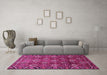 Machine Washable Persian Pink Traditional Rug in a Living Room, wshtr544pnk