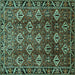 Square Persian Turquoise Traditional Rug, tr544turq