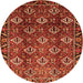 Machine Washable Persian Orange Traditional Area Rugs, wshtr544org