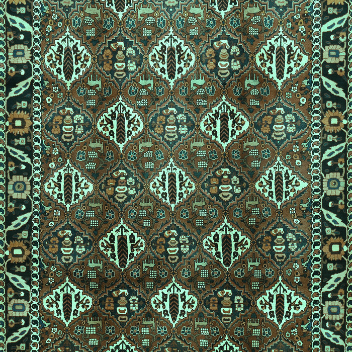 Machine Washable Persian Turquoise Traditional Area Rugs, wshtr544turq
