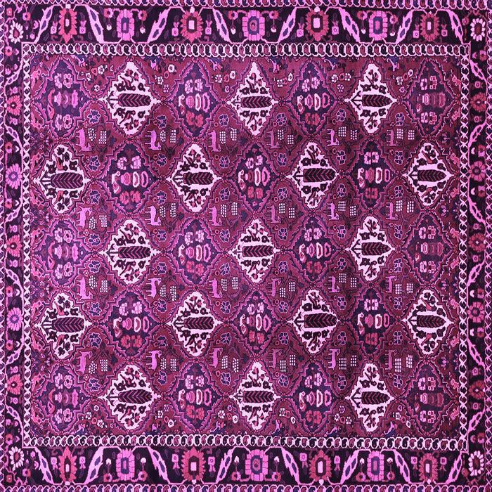 Square Machine Washable Persian Purple Traditional Area Rugs, wshtr544pur