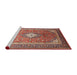 Sideview of Machine Washable Traditional Fire Brick Red Rug, wshtr545