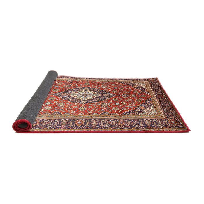 Sideview of Traditional Fire Brick Red Medallion Rug, tr545