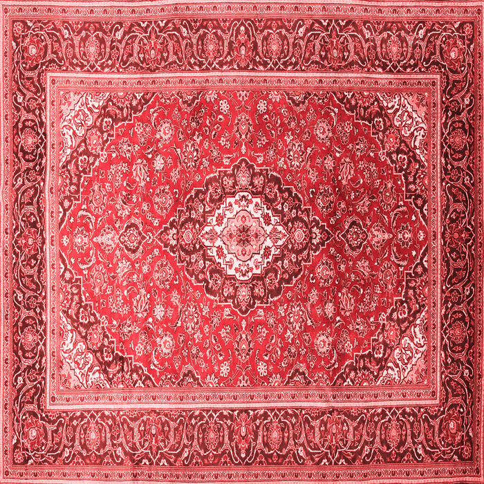 Machine Washable Medallion Red Traditional Rug, wshtr545red