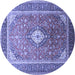 Round Medallion Blue Traditional Rug, tr545blu