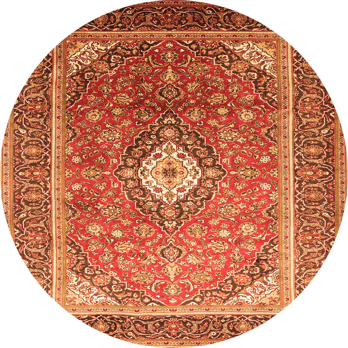 Square Medallion Orange Traditional Rug, tr545org