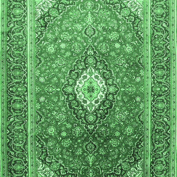 Medallion Emerald Green Traditional Rug, tr545emgrn
