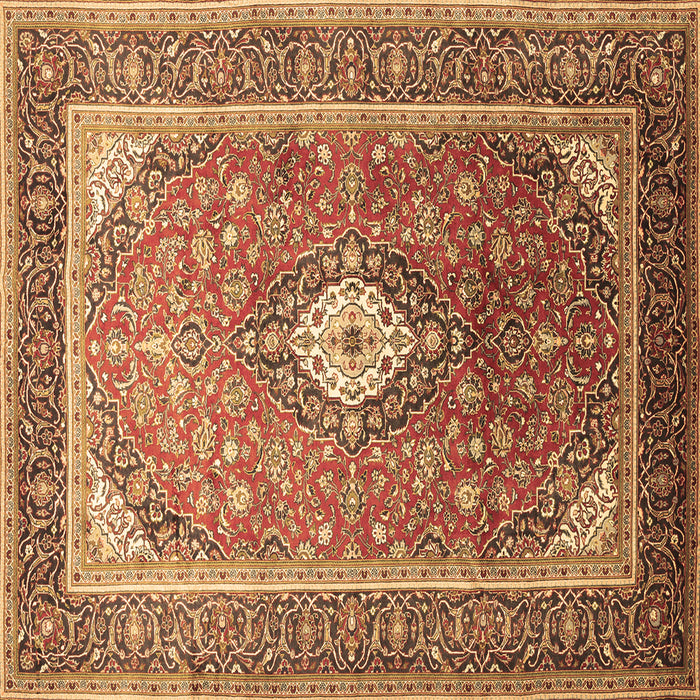 Square Medallion Brown Traditional Rug, tr545brn