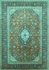 Medallion Turquoise Traditional Rug, tr545turq