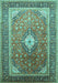 Medallion Turquoise Traditional Rug, tr545turq