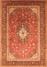 Serging Thickness of Machine Washable Medallion Orange Traditional Area Rugs, wshtr545org