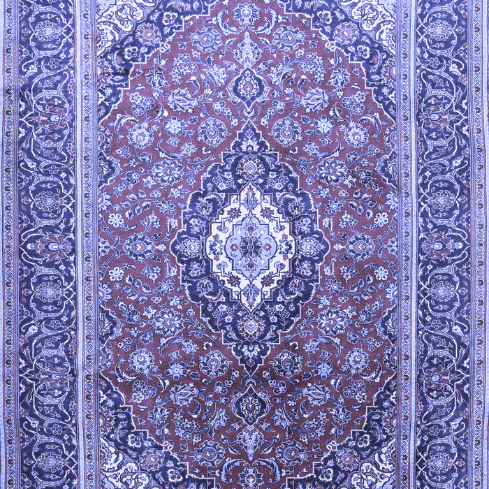 Machine Washable Medallion Blue Traditional Rug, wshtr545blu