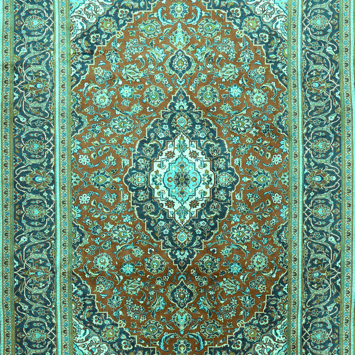 Machine Washable Medallion Turquoise Traditional Area Rugs, wshtr545turq