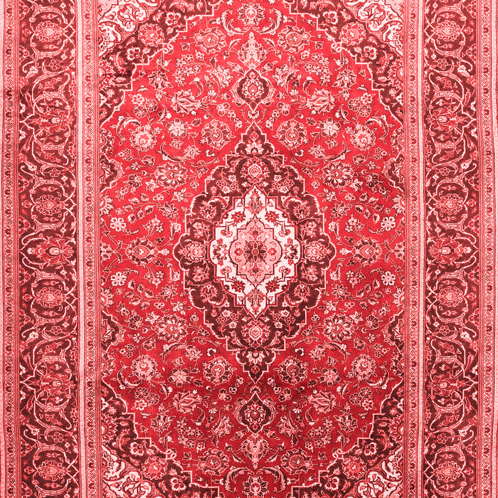 Machine Washable Medallion Red Traditional Rug, wshtr545red
