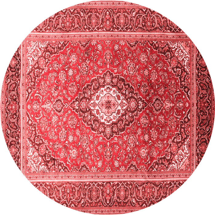 Machine Washable Medallion Red Traditional Rug, wshtr545red