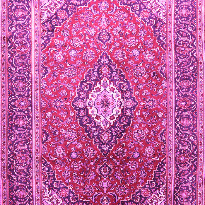 Machine Washable Medallion Pink Traditional Rug, wshtr545pnk