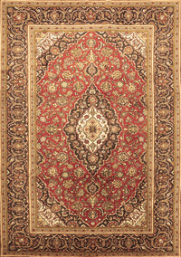 Medallion Brown Traditional Rug, tr545brn