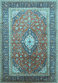 Medallion Light Blue Traditional Rug, tr545lblu