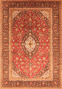 Medallion Orange Traditional Rug, tr545org