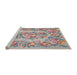 Sideview of Machine Washable Traditional Orange Salmon Pink Rug, wshtr546