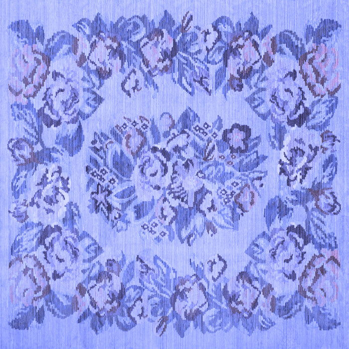 Square Medallion Blue French Rug, tr546blu