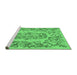 Sideview of Machine Washable Medallion Emerald Green French Area Rugs, wshtr546emgrn