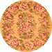 Square Medallion Orange French Rug, tr546org