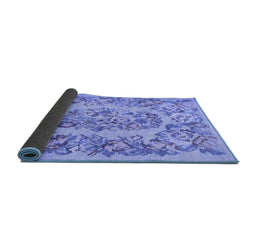 Sideview of Medallion Blue French Rug, tr546blu