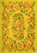 Machine Washable Medallion Yellow French Rug, wshtr546yw