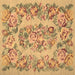 Square Medallion Brown French Rug, tr546brn