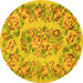 Round Medallion Yellow French Rug, tr546yw