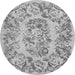 Machine Washable Medallion Gray French Rug, wshtr546gry