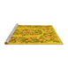 Sideview of Machine Washable Medallion Yellow French Rug, wshtr546yw