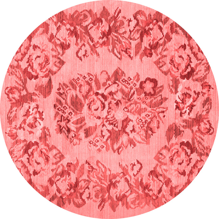 Machine Washable Medallion Red French Rug, wshtr546red