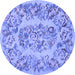 Round Medallion Blue French Rug, tr546blu