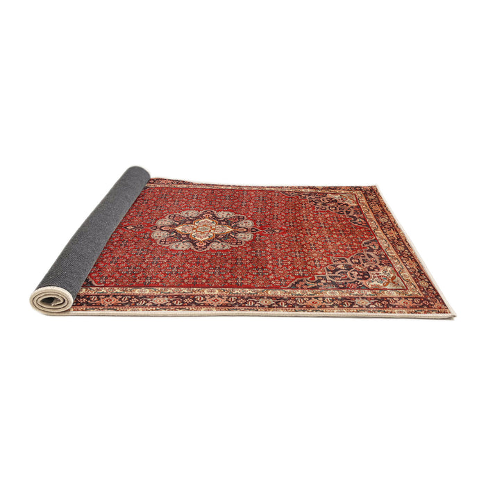 Sideview of Traditional Sunrise Orange Medallion Rug, tr547